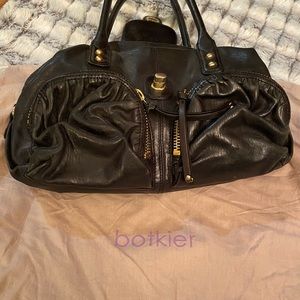 Botkier Bianca Leather Satchel (black with gold hardware)